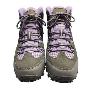 Bearpaw Tallac‎ Hiking Boots Womens 10 Black Purple Cow Suede Waterproof Lace Up